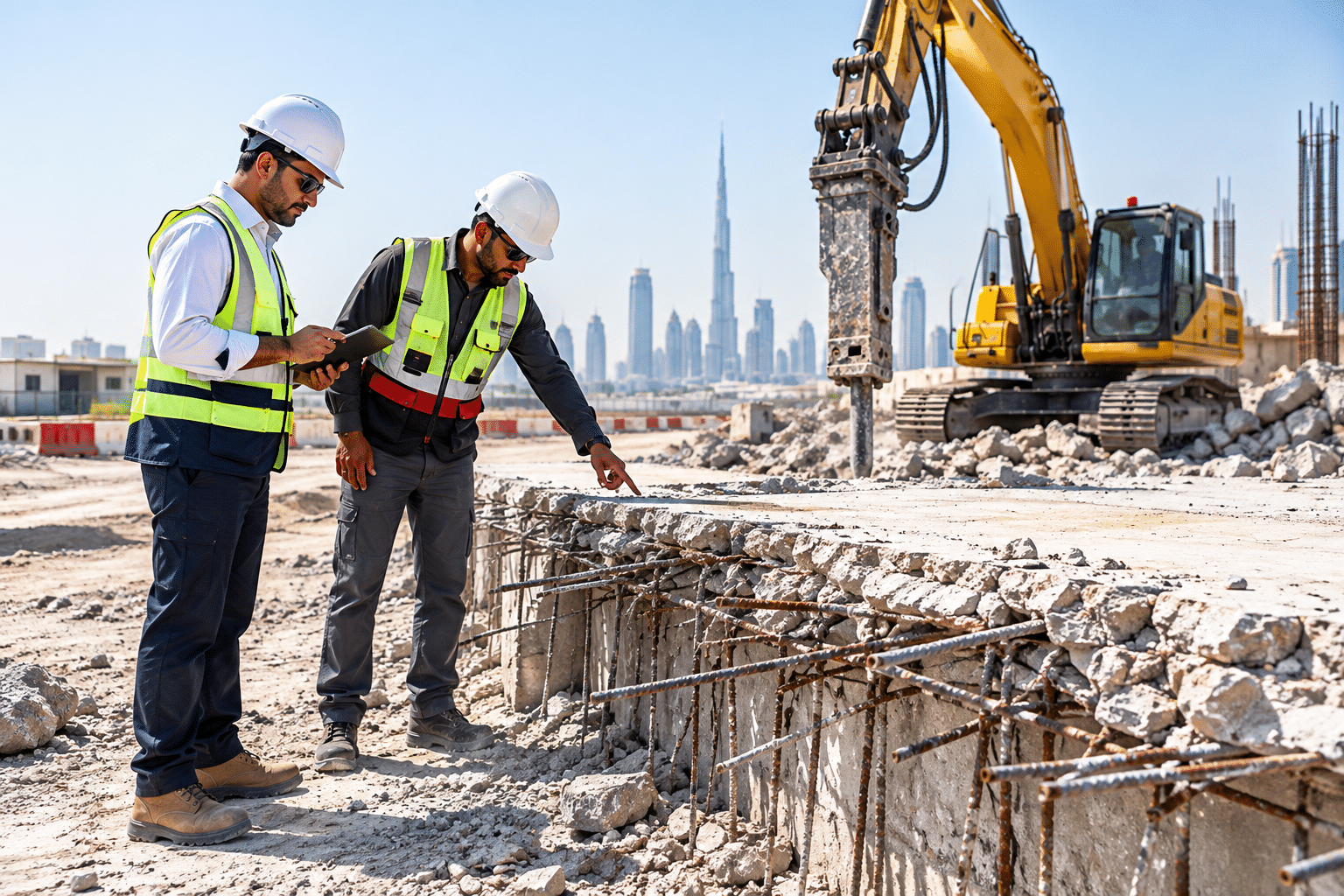 Site assessment before reinforced concrete breaking work