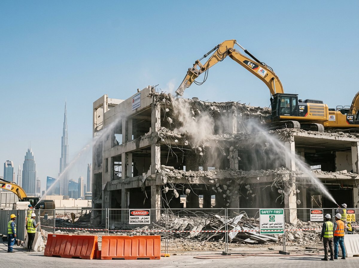 Building demolition work in Dubai by Al Areesh